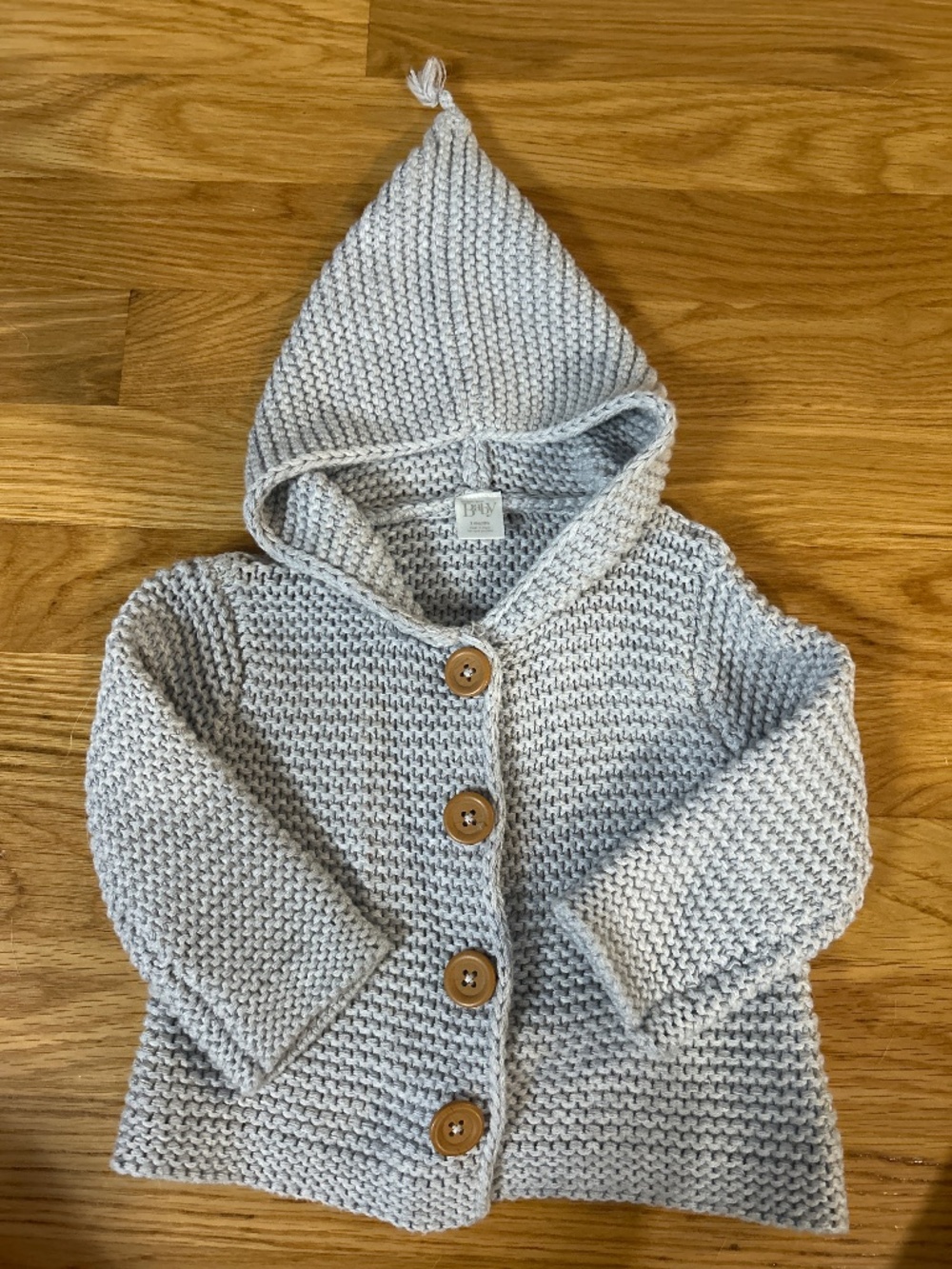 Knit hooded cardigan